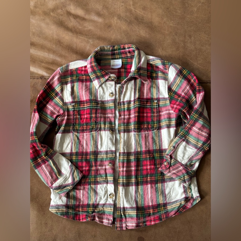 Hannah Andersson plaid button down size 4